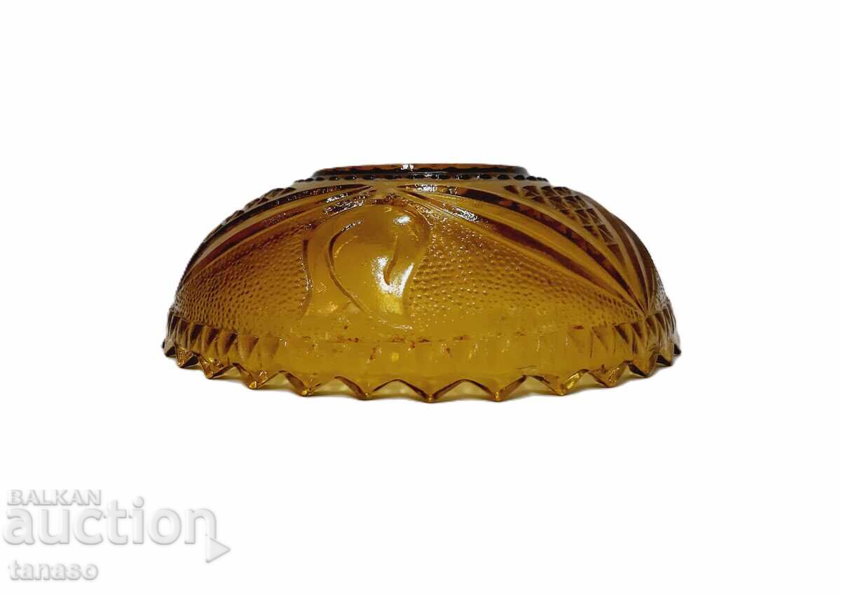 Vintage amber glass bowl Fairfield motif - 6