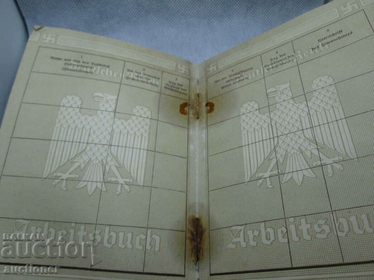 DOCUMENT DE GUARD DE LUCRU REICH-PRIMUL TIP 1935 - 5