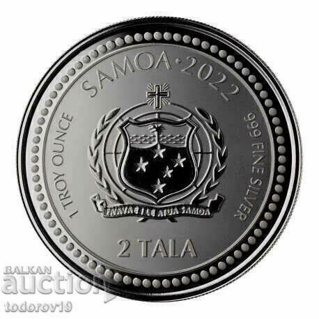 1 oz Silver Sea-Dragon 2022 - ostr. Samoa with price 129.99 BGN | € 66.46