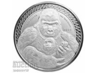 1 oz argint NOU Gorilla Republica Congo 2023