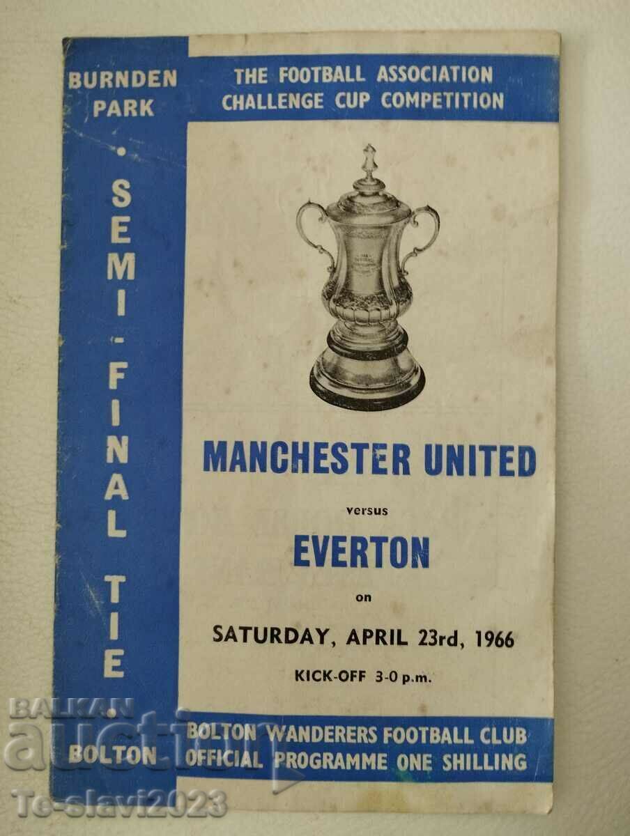 1966 Футболна програма -Manchester United-Everton