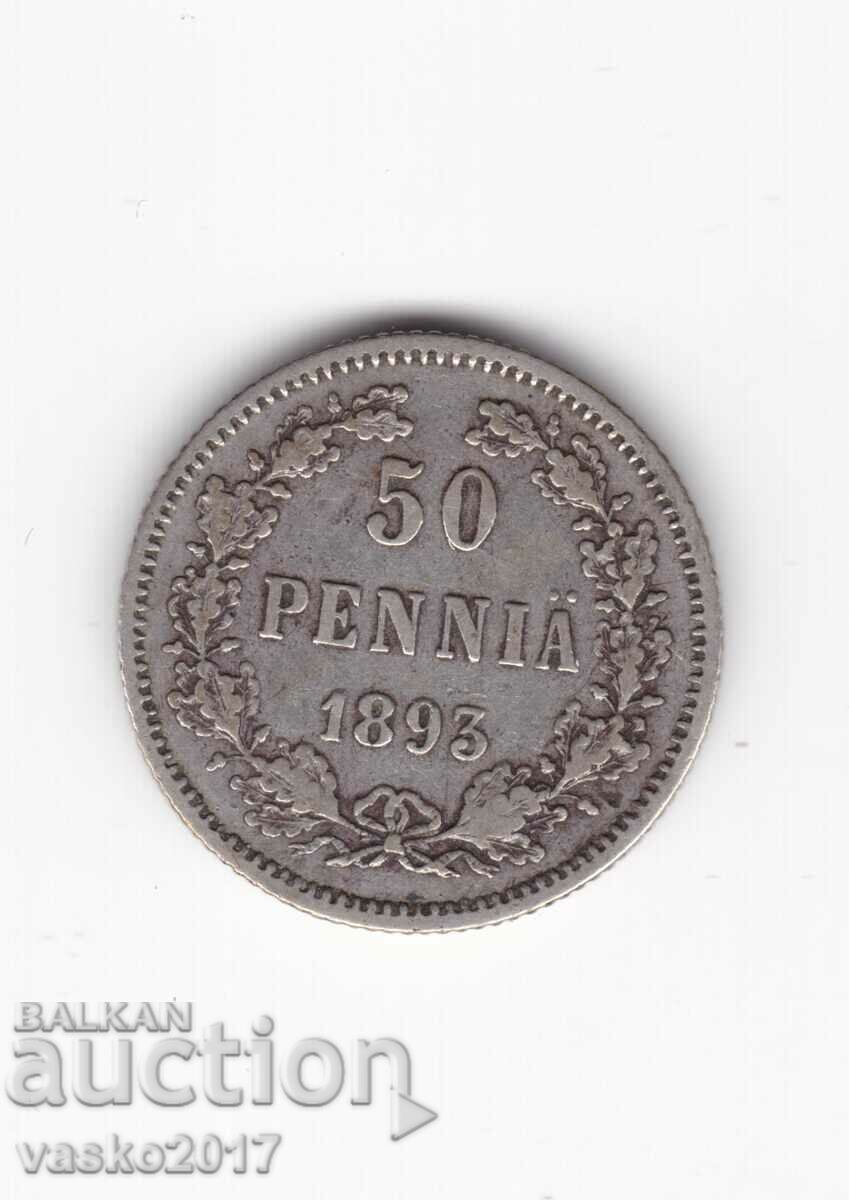 50 PENNIA - 1893 Russia for Finland