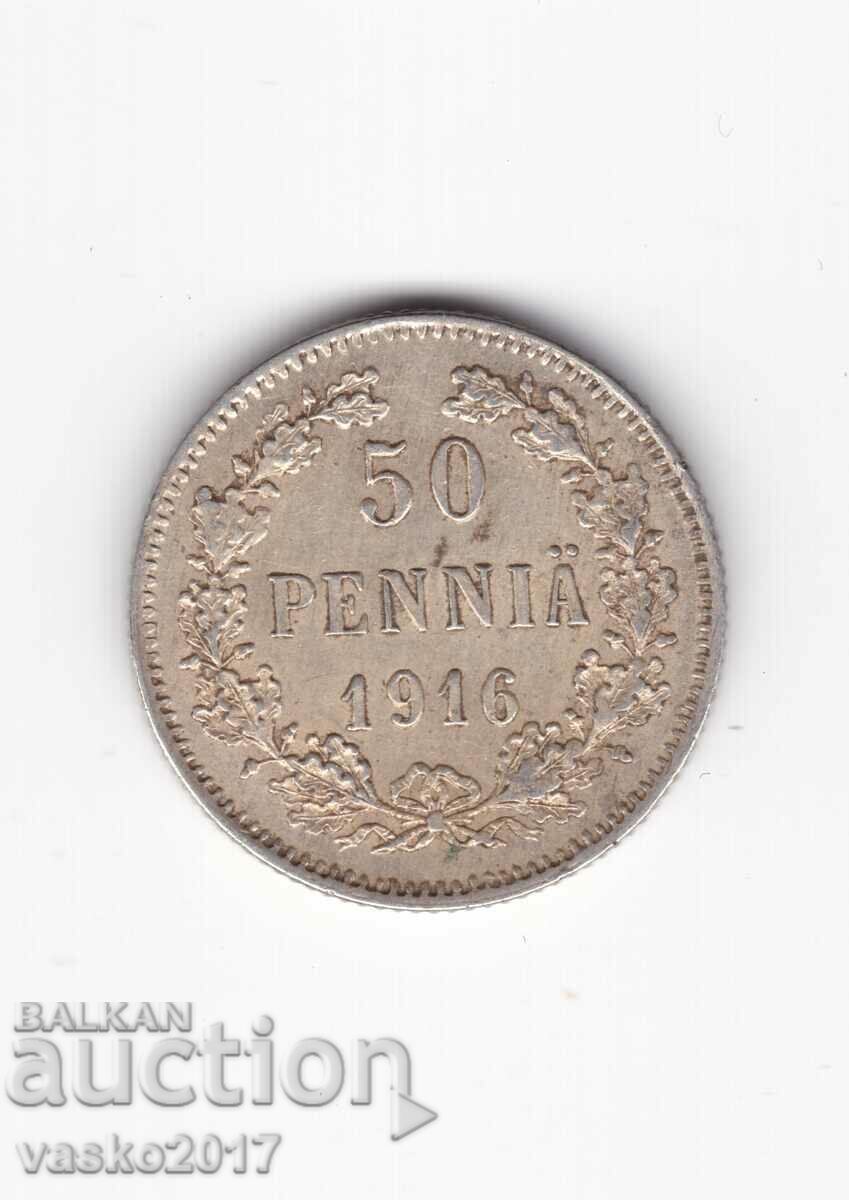 50 PENNIA - 1916 Russia for Finland