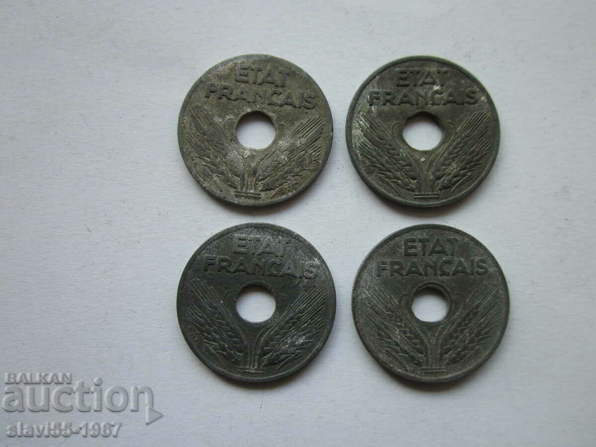 ЛОТ 20 CENTIMES ФРАНЦИЯ 1941г. ДВА ВАРИАНТА БЗЦ !!! с цена 5.00 лв. | € 2.56 ЛОТ 20 CENTIMES ФРАНЦИЯ 1941г. ДВА ВАРИАНТА БЗЦ !!! с цена 5.00 лв. | € 2.56