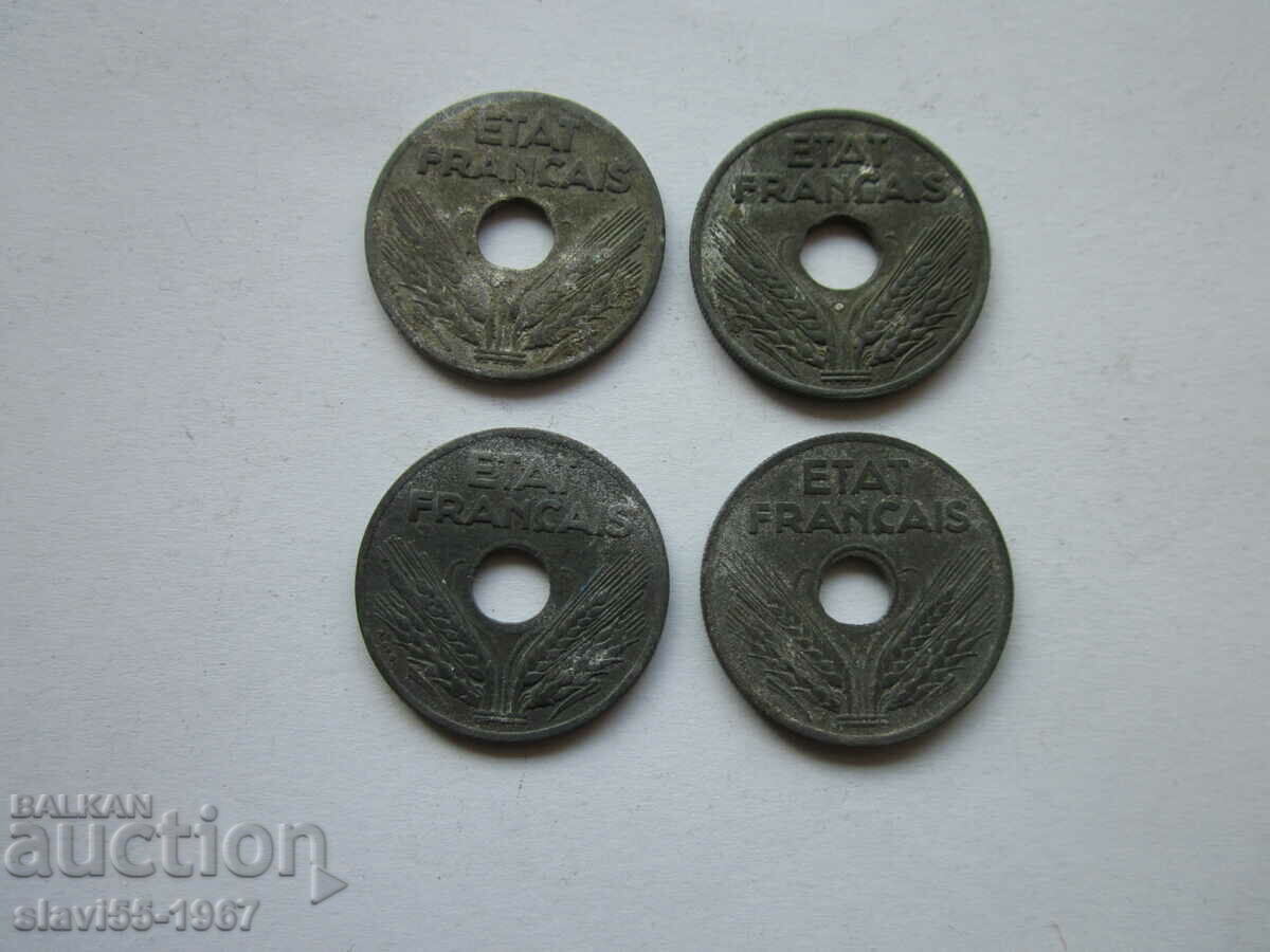 Доставка на ЛОТ 20 CENTIMES ФРАНЦИЯ 1941г. ДВА ВАРИАНТА БЗЦ !!! Доставка на ЛОТ 20 CENTIMES ФРАНЦИЯ 1941г. ДВА ВАРИАНТА БЗЦ !!!