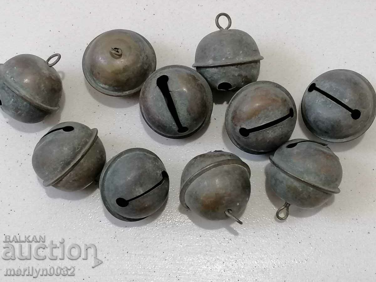 Bronze bells for horse harness type "nut" 10 pieces