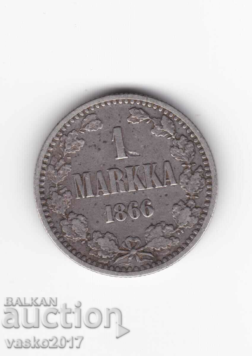 1 MARKKA - 1866 Russia for Finland