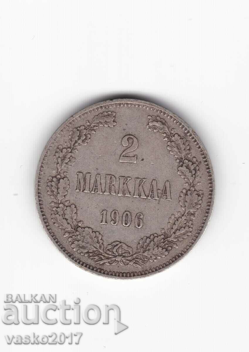 2 MARKKAA - 1906 Russia for Finland