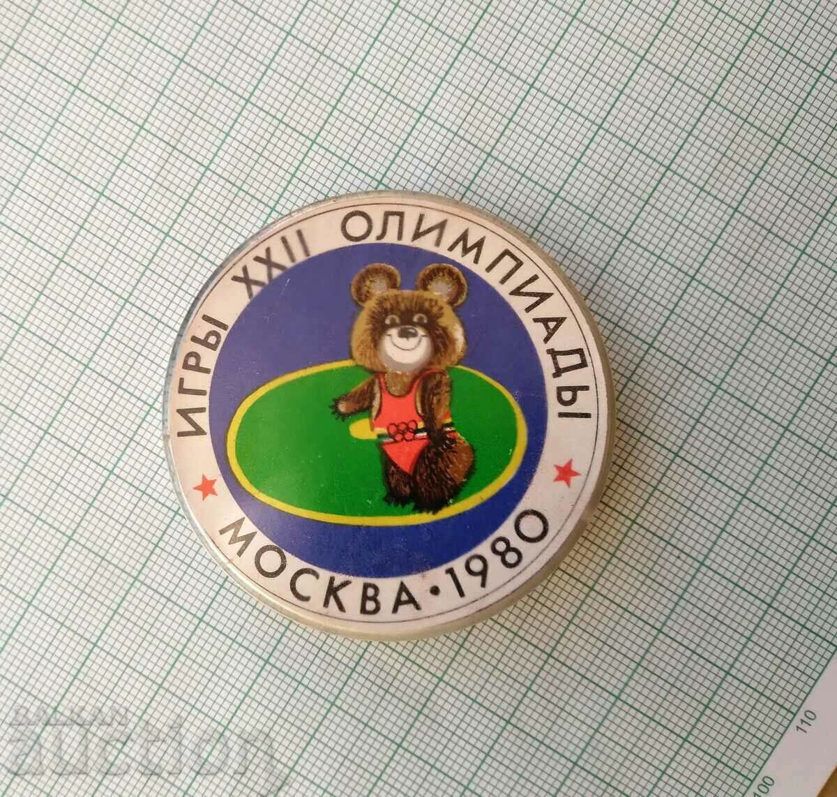 Auction 14270 Badge - Olympics Moscow 1980 - Misha Auction 14270 Badge - Olympics Moscow 1980 - Misha