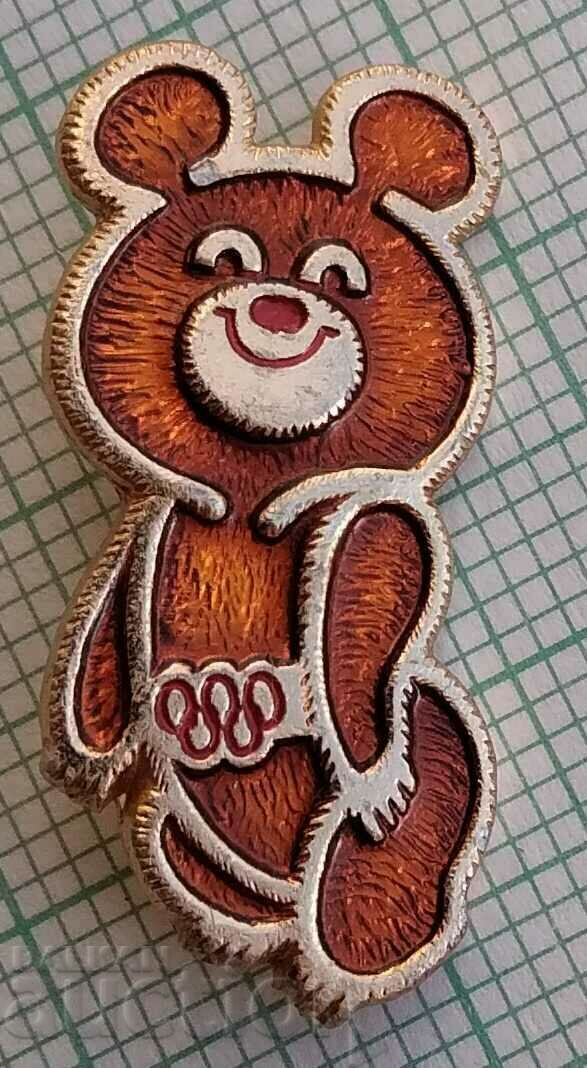 14280 Badge - Olympics Moscow 1980 - Misha - 26 mm