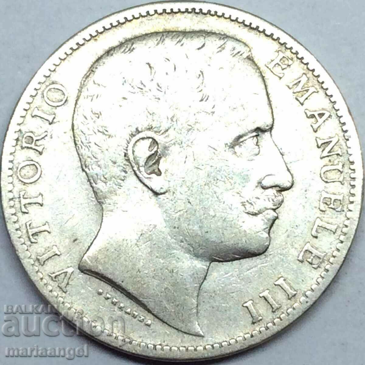 2 lire 1905 Italia Savoy Eagle - Sabauda argint