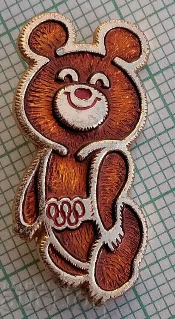 14292 Insigna - Olimpiada Moscova 1980 - Misha - 26 mm