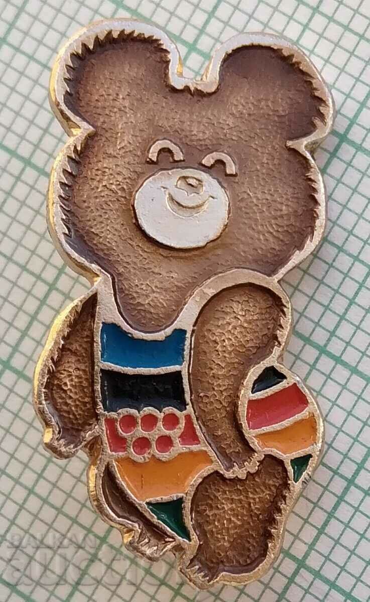 14300 Badge - Olympics Moscow 1980 - Misha - 29 mm
