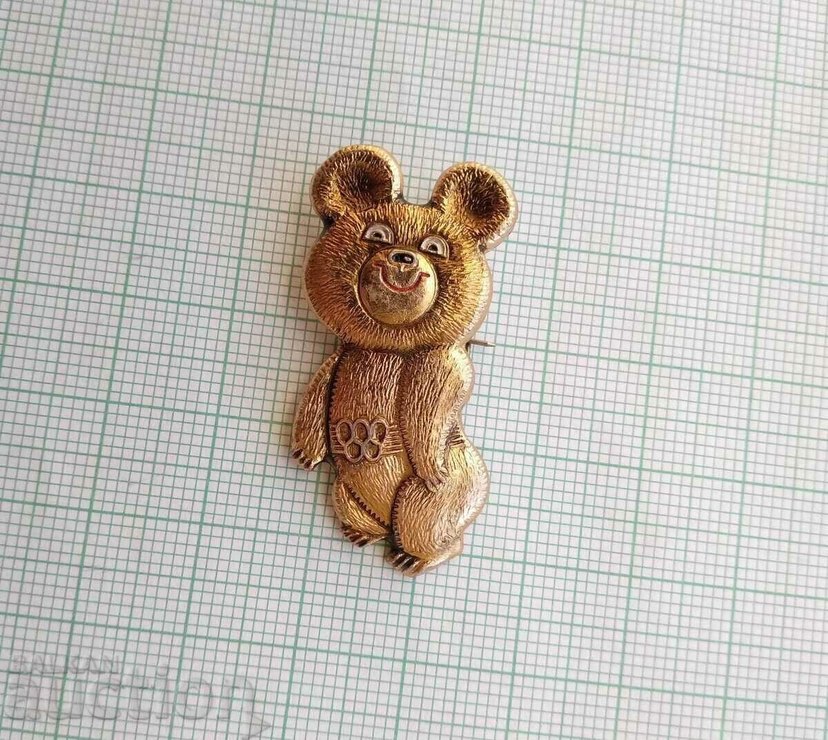 Auction  14308 Badge - Olympics Moscow 1980 - Misha - 37 mm