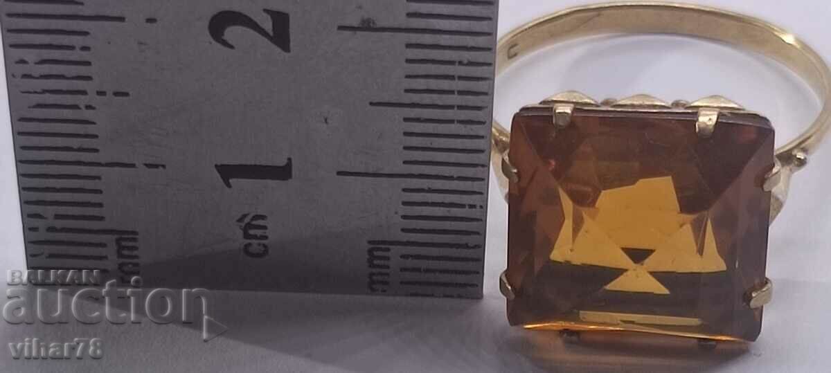 Russian gold plated silver ring with citrine with price 219.99 BGN | € 112.48