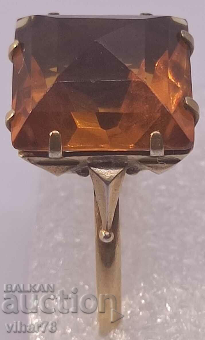 Delivery of Russian gold plated silver ring with citrine