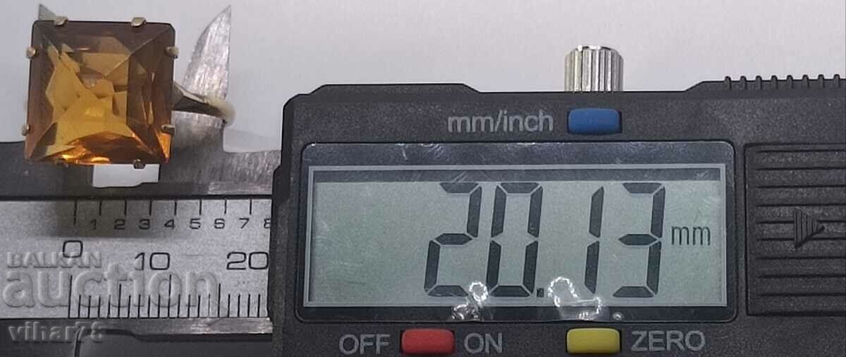 Russian gold plated silver ring with citrine - 5