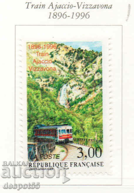 1996. Γαλλία. 100 χρόνια της σιδηροδρομικής γραμμής Ajaccio-Visavona