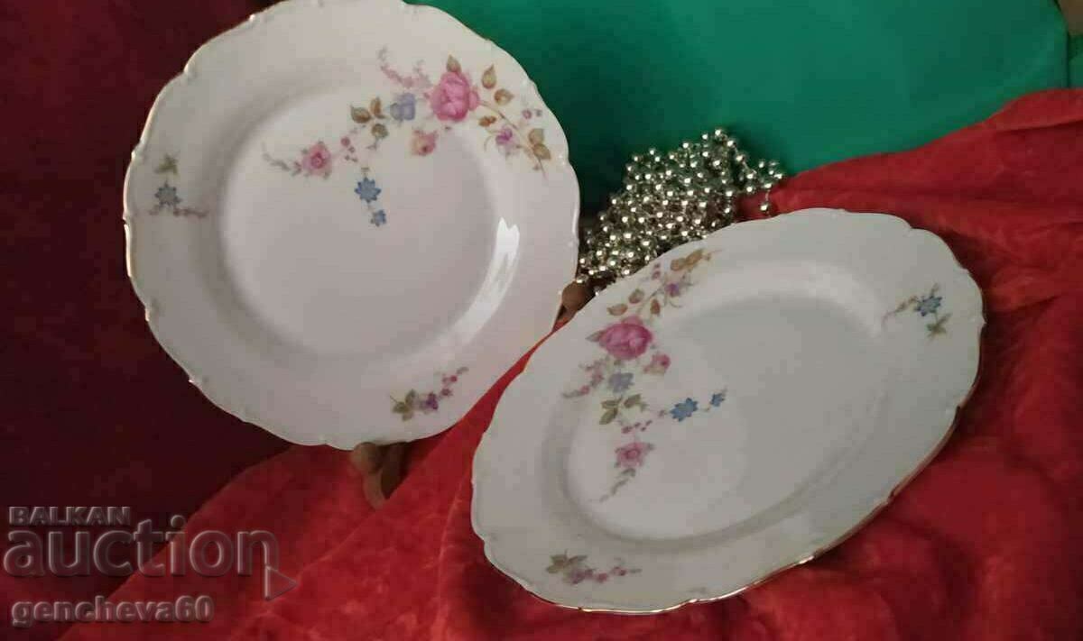 TWO Beautiful Complementary Plates/Czechoslovakia with price 12.00 BGN | € 6.14 TWO Beautiful Complementary Plates/Czechoslovakia with price 12.00 BGN | € 6.14