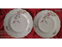 TWO Beautiful Complementary Plates/Czechoslovakia