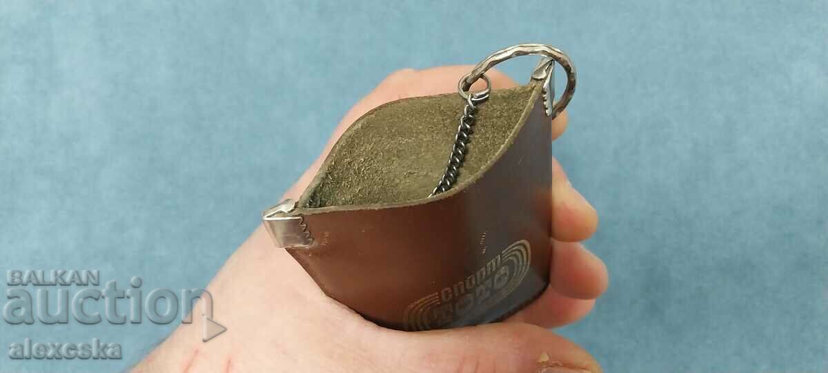 Auction  Leather social keychain