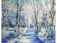 Картина живопис с акрил. Част от Колекция "Зима" на автор.
