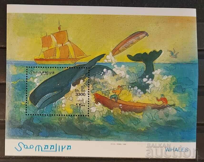 Somalia 1999 Ships/Boats/Fauna/Whales Block €10 MNH
