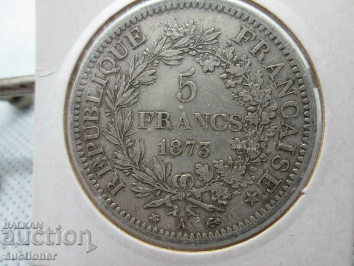 5 FRANC SILVER 1873 FRANCE-LETTER -A HERCULES with price 70.00 BGN | € 35.79 5 FRANC SILVER 1873 FRANCE-LETTER -A HERCULES with price 70.00 BGN | € 35.79