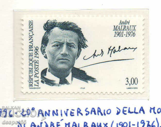 1996. Franţa. André Malraux, om politic și scriitor.