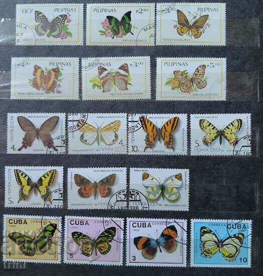 Fauna Insecte Fluturi 17 timbre