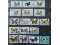 Фауна Насекоми Пеперуди 17 броя марки
