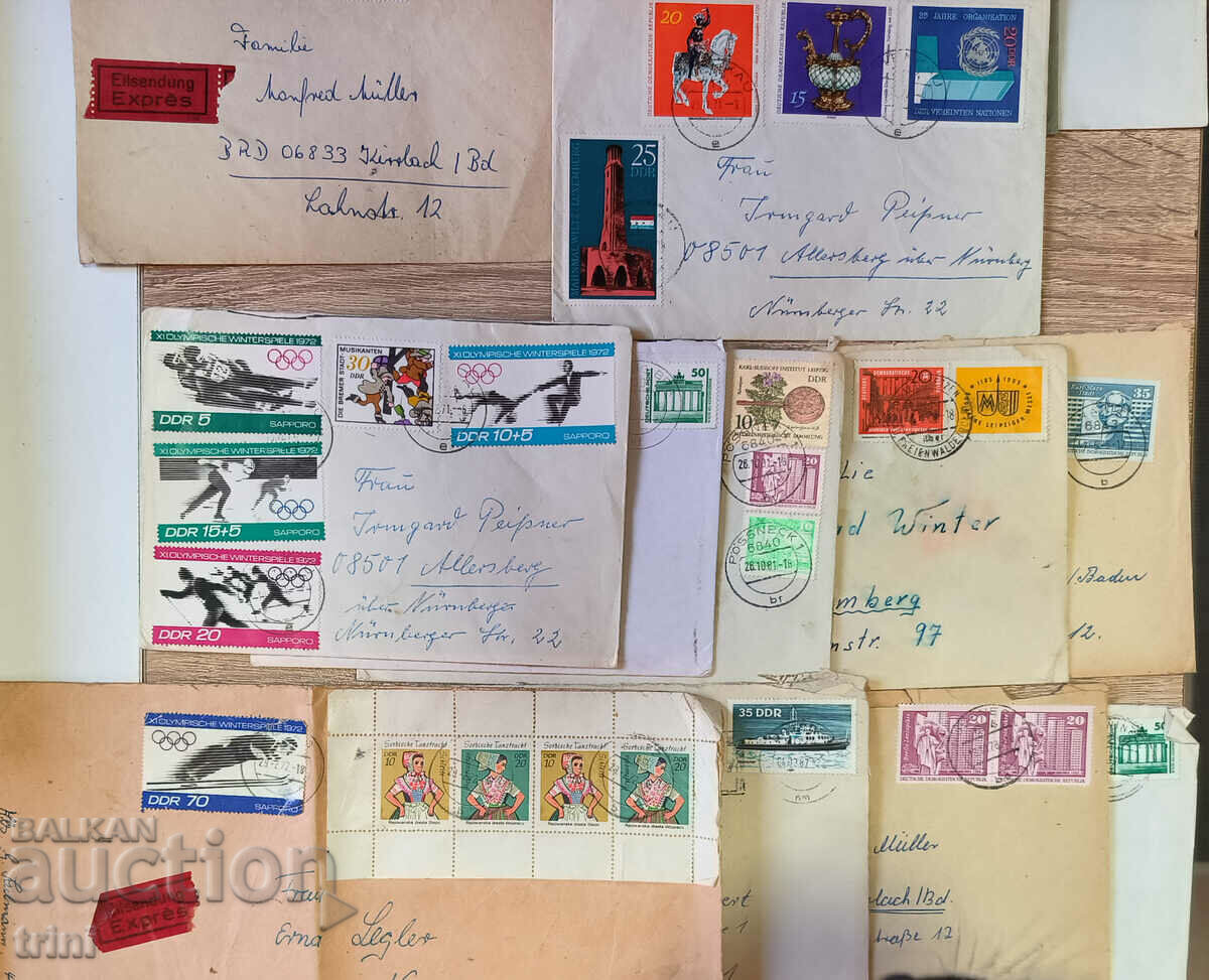 Auction  Traveled envelopes with GDR stamps 17 pieces #8