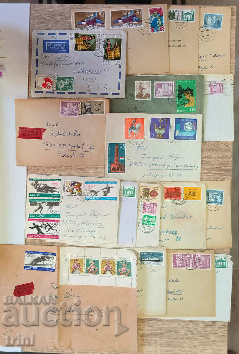 Ταξιδιωτικοί φάκελοι με γραμματόσημα GDR 17 τεμάχια #8