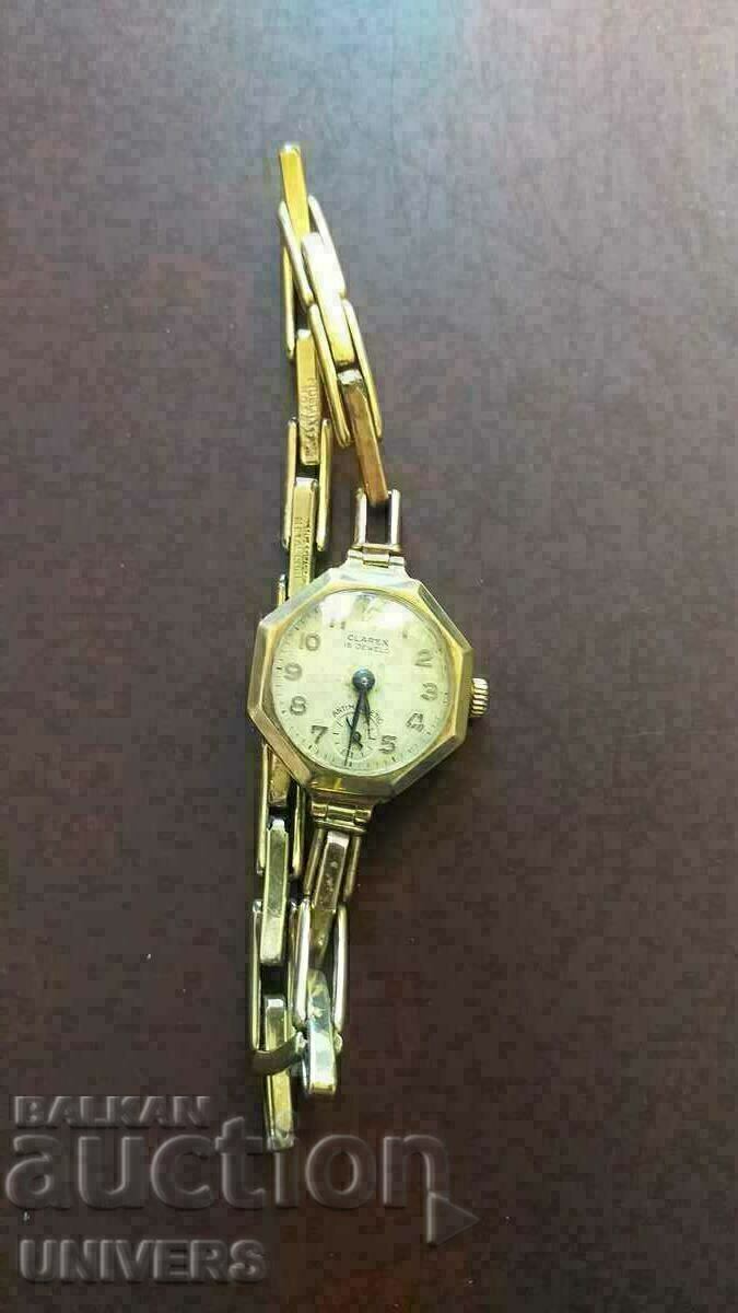 Златен дамски часовник CLAREX