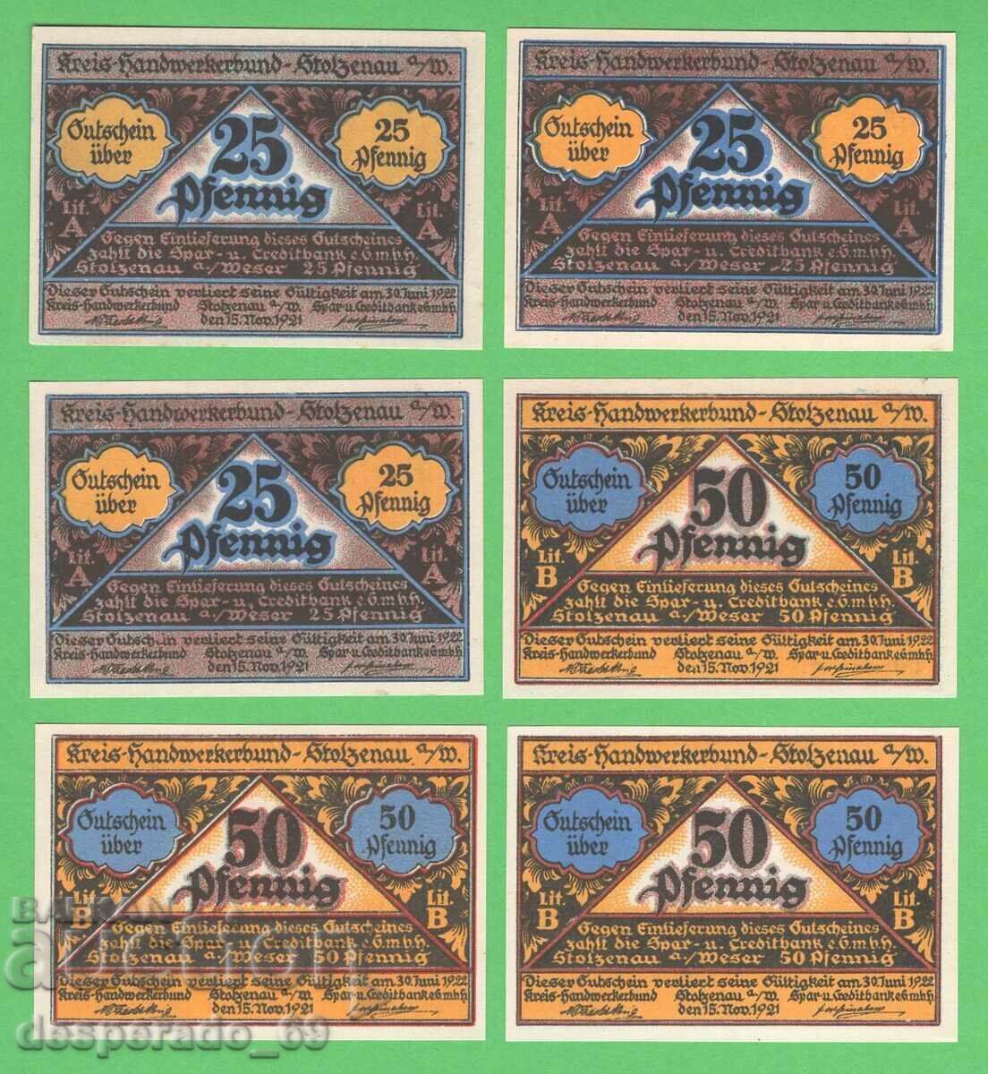 (¯`'•.¸NOTGELD (city Stolzenau) 1921 UNC -12 pcs. banknotes '´¯) with price 32.40 BGN | € 16.57 (¯`'•.¸NOTGELD (city Stolzenau) 1921 UNC -12 pcs. banknotes '´¯) with price 32.40 BGN | € 16.57