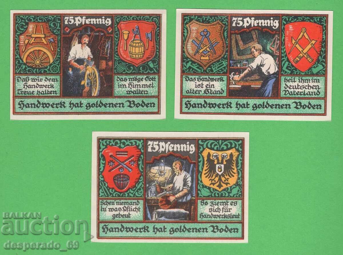 (¯`'•.¸NOTGELD (гр. Stolzenau) 1921 UNC -3 бр.банкноти '´¯) (¯`'•.¸NOTGELD (гр. Stolzenau) 1921 UNC -3 бр.банкноти '´¯)