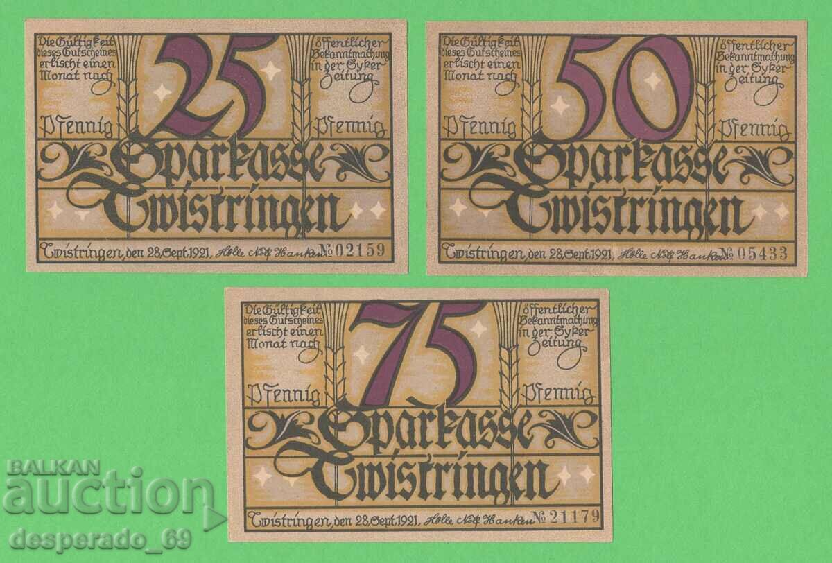 (¯`'•.¸NOTGELD (city of Twistringen) 1921 UNC -3 pcs. banknotes ´¯) with price 9.90 BGN | € 5.06 (¯`'•.¸NOTGELD (city of Twistringen) 1921 UNC -3 pcs. banknotes ´¯) with price 9.90 BGN | € 5.06