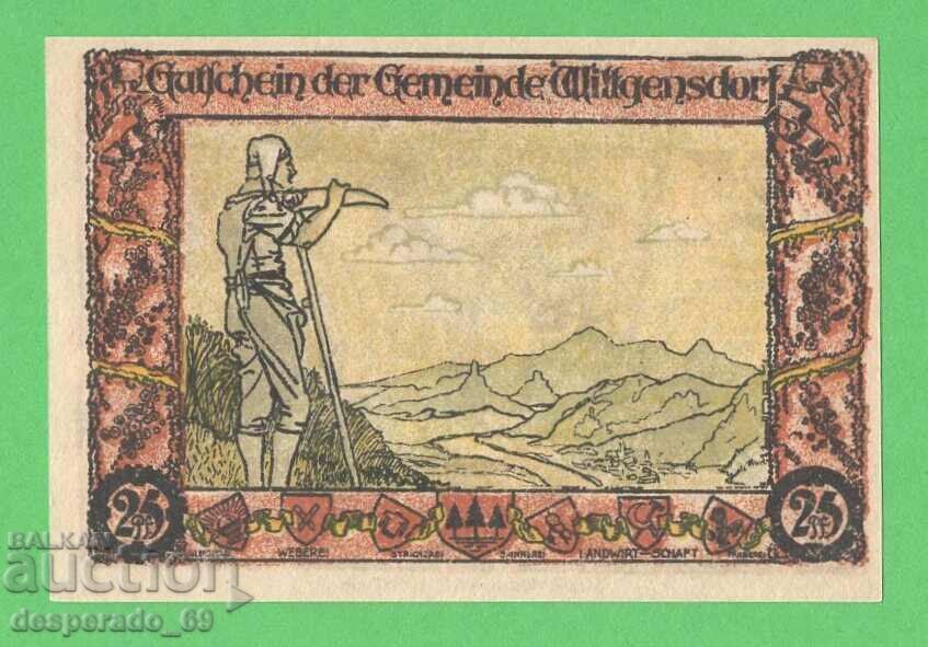 (¯`'•.¸NOTGELD (orașul Wittgensdorf) 1921 UNC -25 pfennig •'´¯)