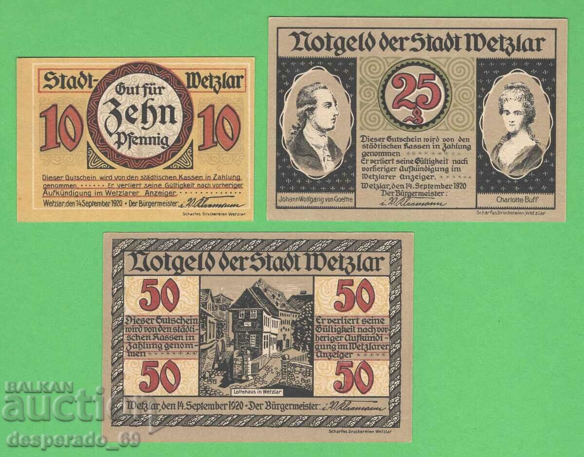 (¯`'•.¸NOTGELD (town of Wetzlar) 1920 UNC -3 pcs. banknotes¸.•'´¯) with price 8.40 BGN | € 4.29 (¯`'•.¸NOTGELD (town of Wetzlar) 1920 UNC -3 pcs. banknotes¸.•'´¯) with price 8.40 BGN | € 4.29