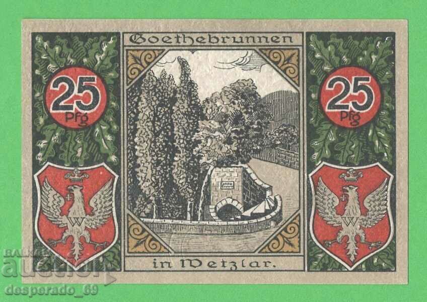 (¯`'•.¸NOTGELD (orașul Wetzlar) 1920 UNC -25 pfennig¸.•'´¯)