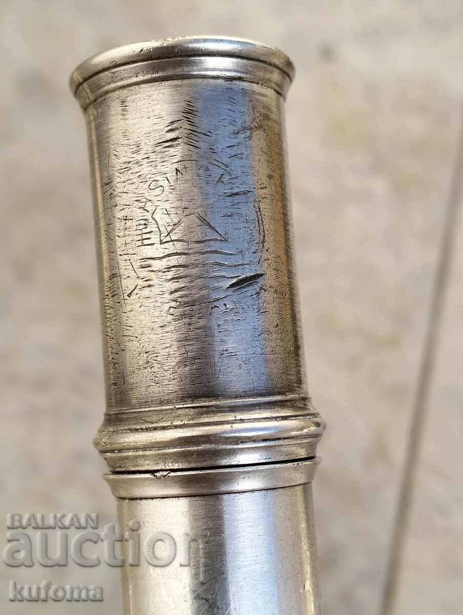 Old silver plated flute, head missing - 5 Old silver plated flute, head missing - 5