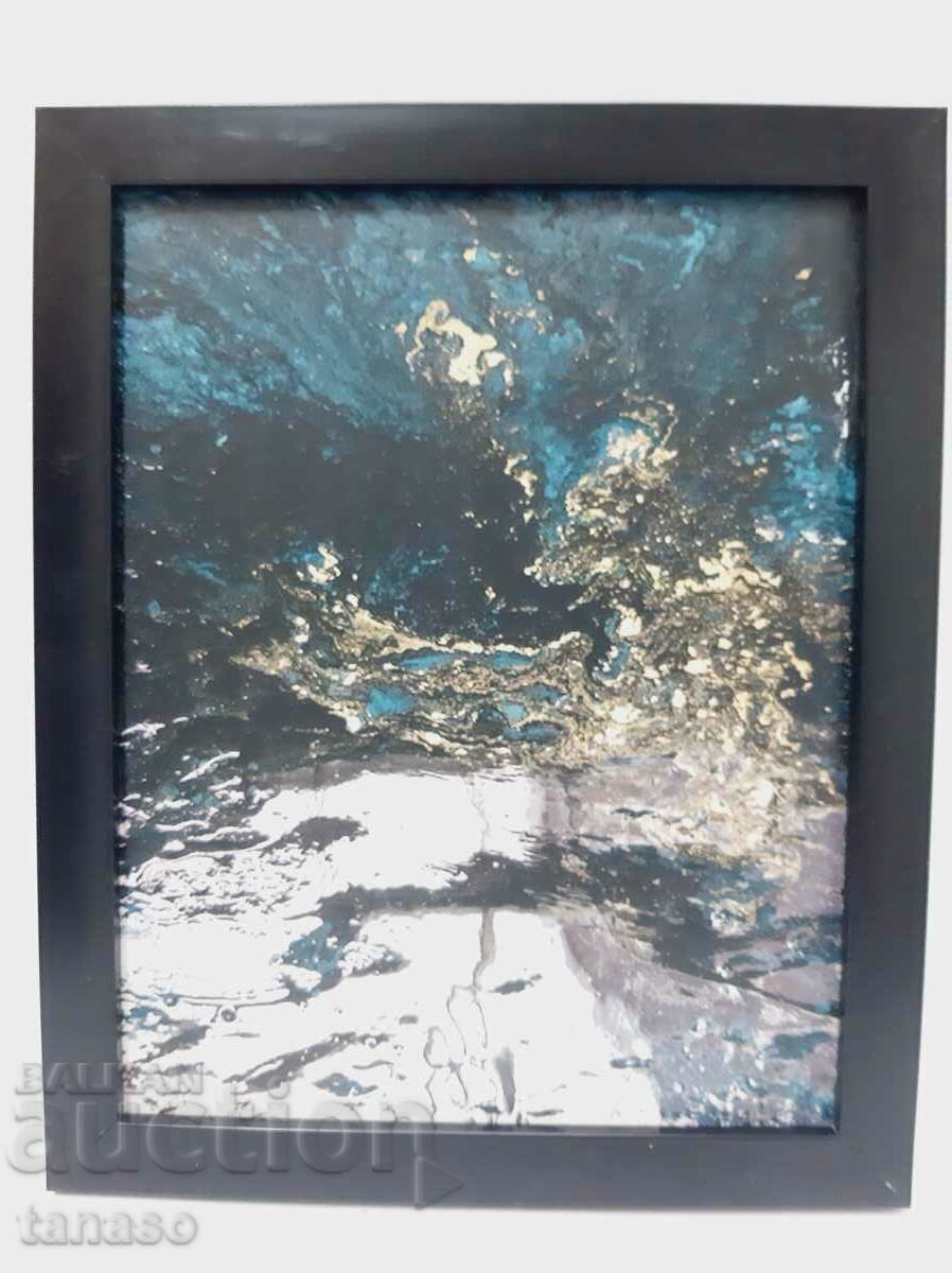 Fluid art painting, fiberboard with frame (14.3) - 6 Fluid art painting, fiberboard with frame (14.3) - 6