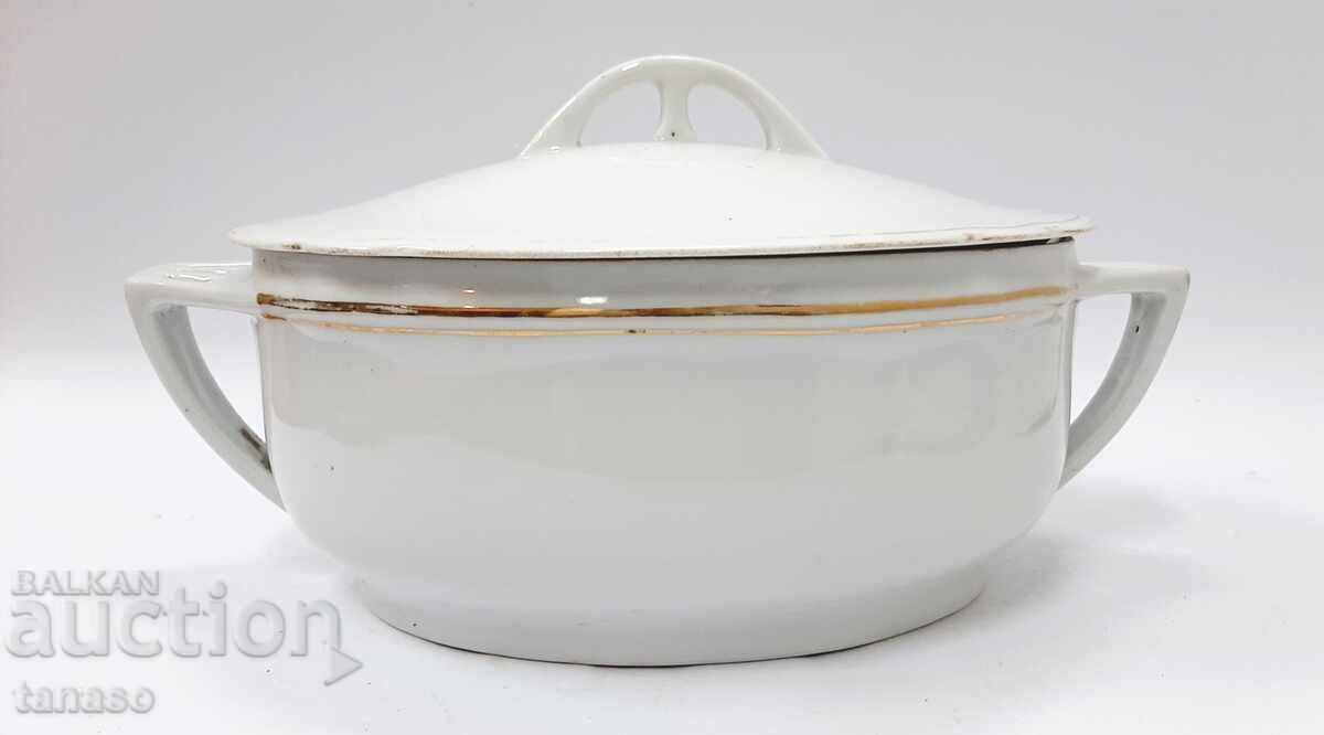 Schlaggenwald old porcelain tureen, ellipse, lid (10.2)