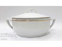 Schlaggenwald old porcelain tureen, ellipse, lid (10.2)