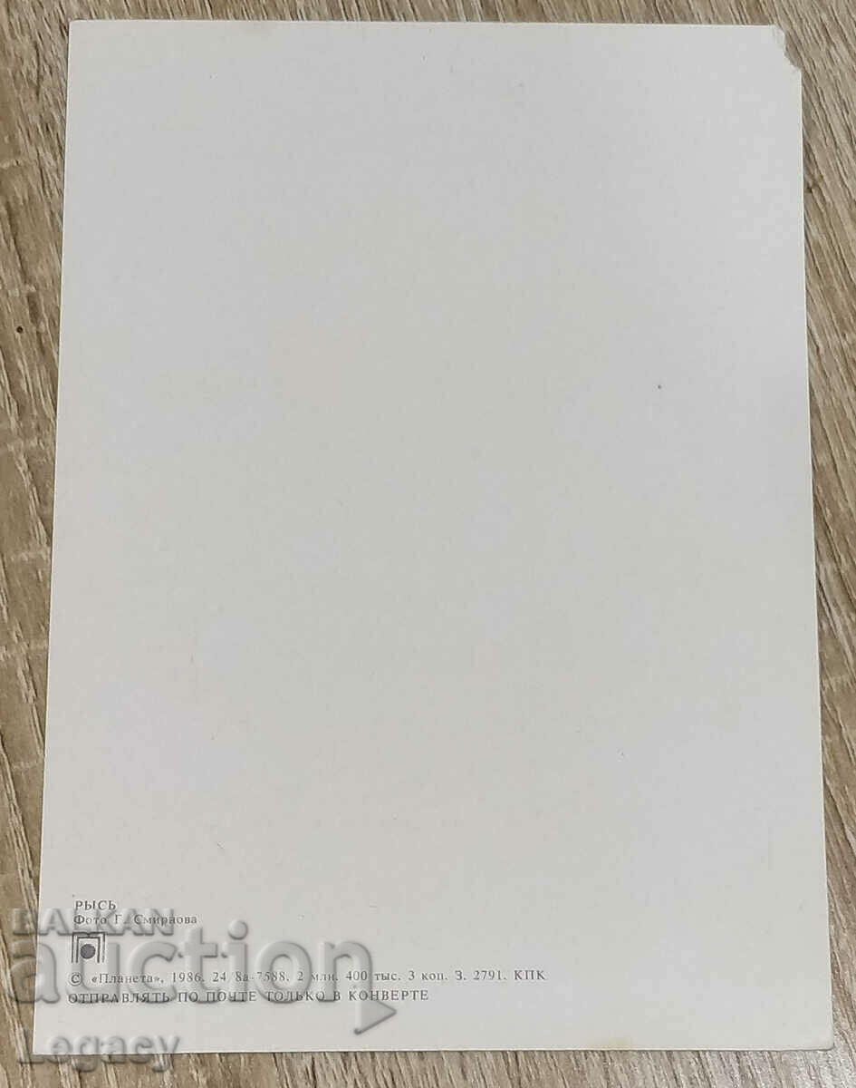 USSR Post Card 1986, Series Animals - Εικ με τιμή 6.99 BGN | € 3.57