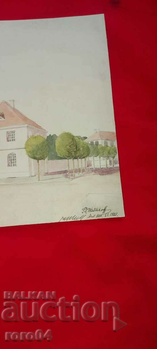 Auction  OLD WATERCOLOR - SIGNED - DATED