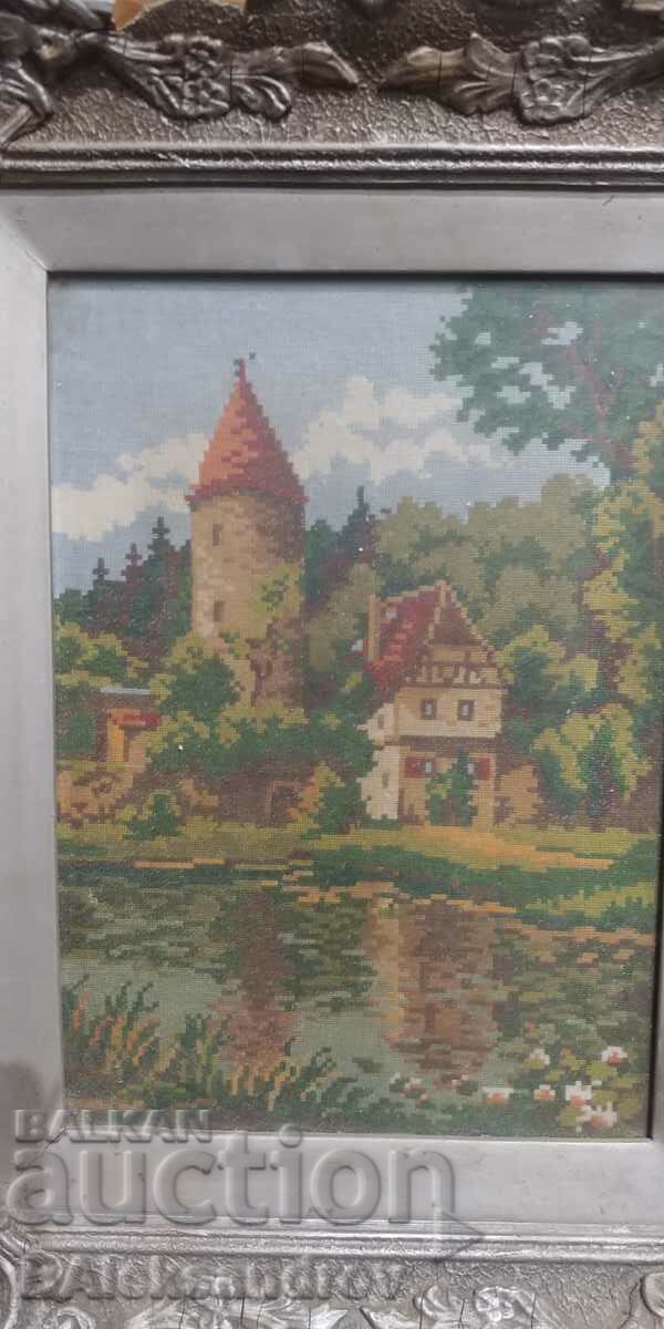 Large old framed tapestry with price € 38.00 | 74.32 BGN