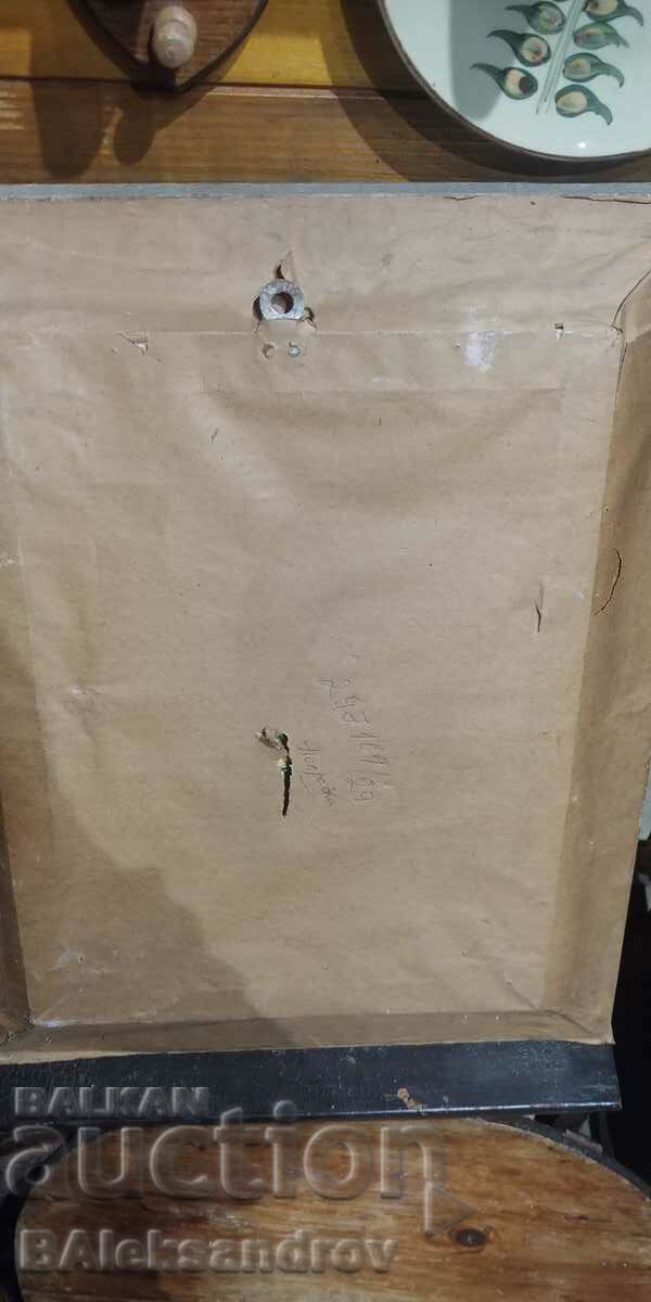 Large old framed tapestry - 6