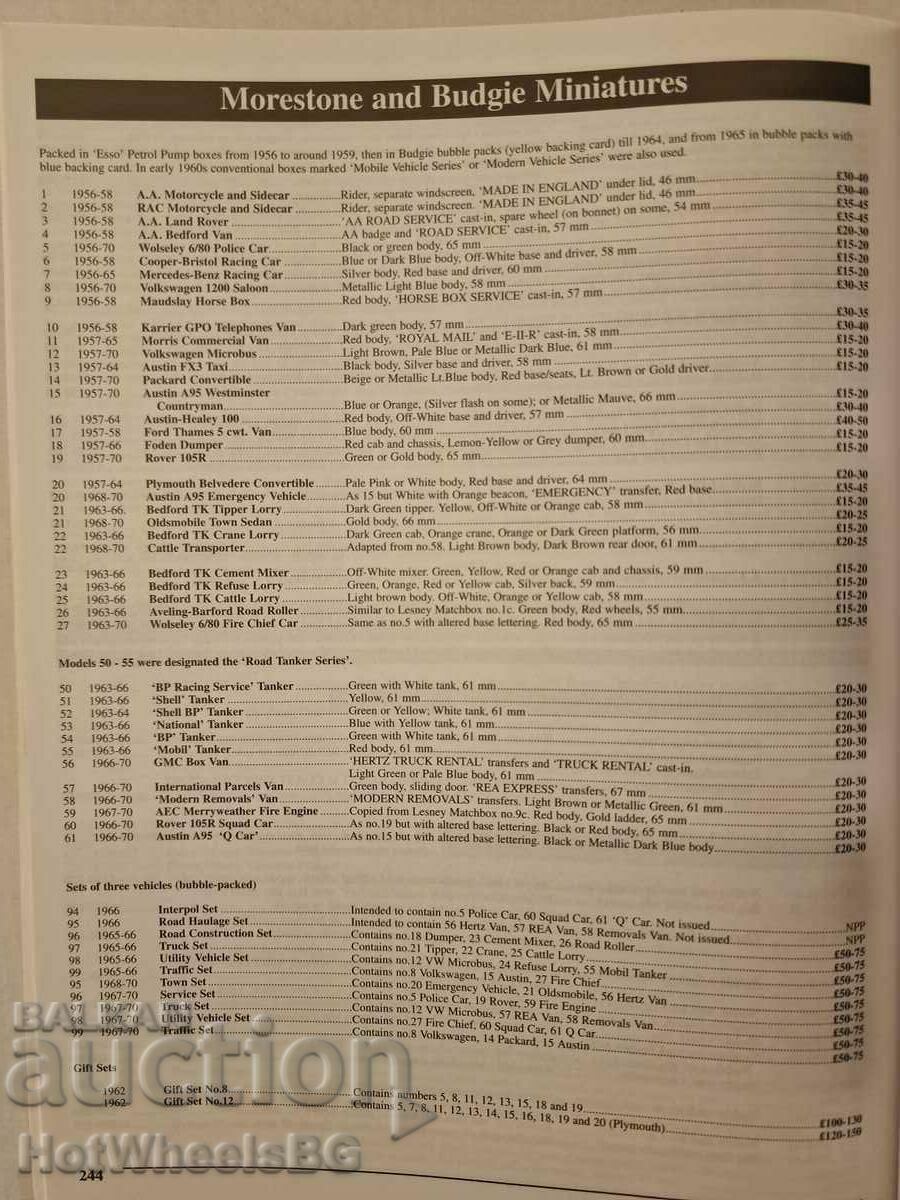 Delivery of Complete catalog with prices by car model - MATCHBOX, CORGI, DINKY Delivery of Complete catalog with prices by car model - MATCHBOX, CORGI, DINKY