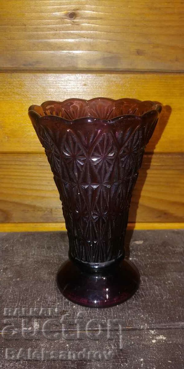 Colored glass vase from the Kingdom of Bulgaria